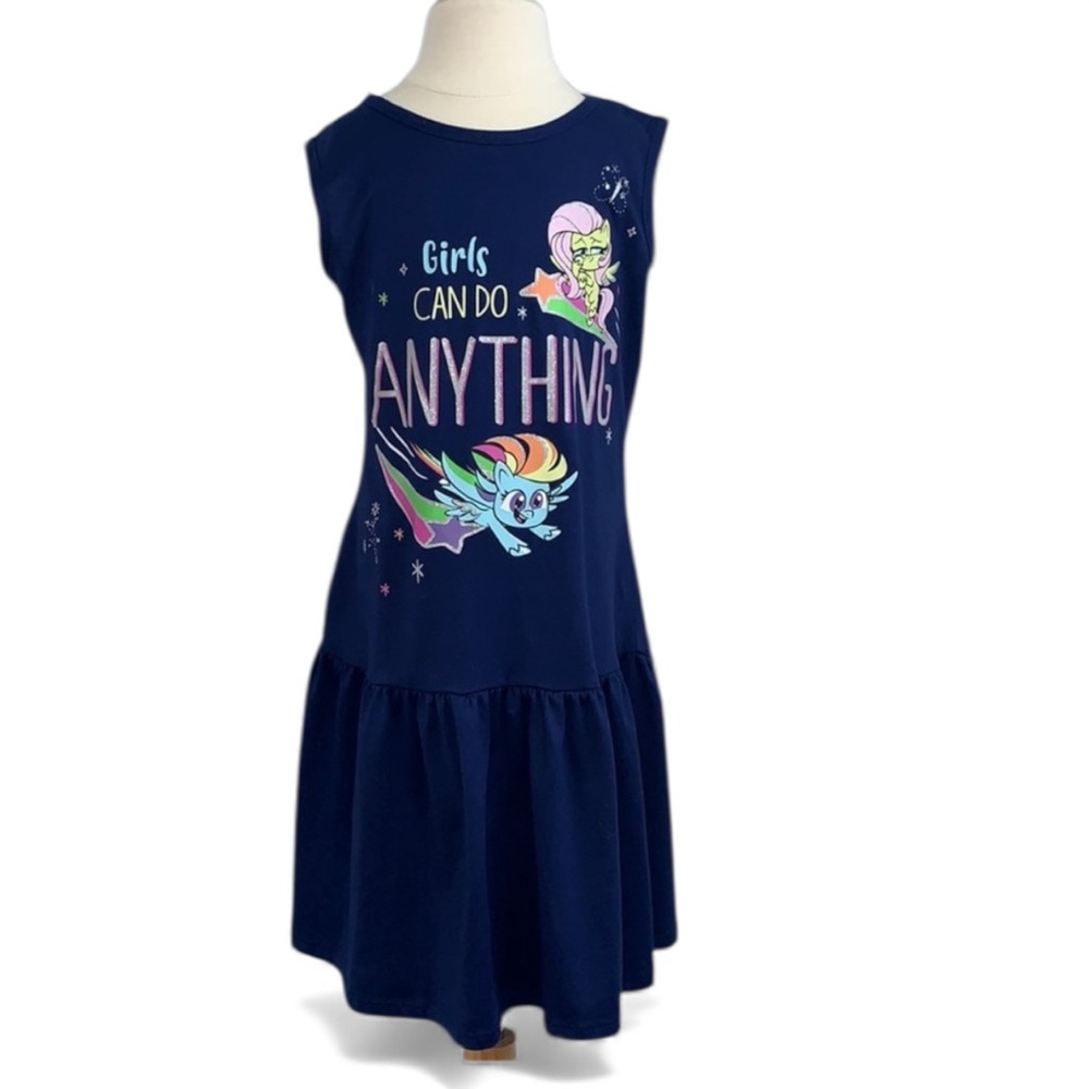 My Little Pony Rainbow Dash GirlsNavyBlue Dress SizeM 7/8 Girls Can Do Anything